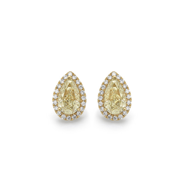 Yellow Pear Studs